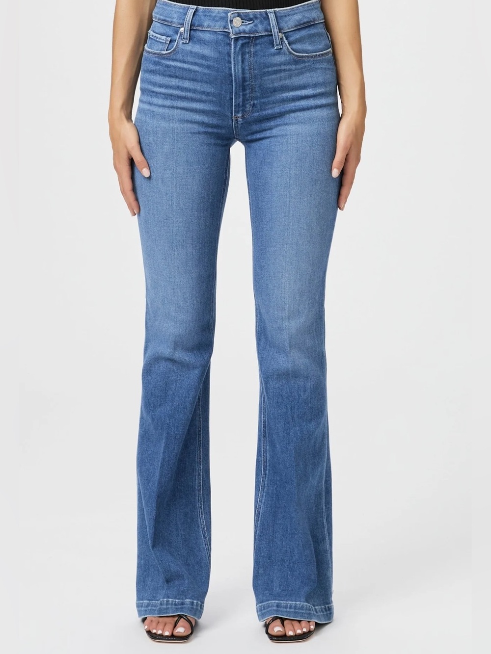PAIGE Genevieve Light Wash Flare Jeans